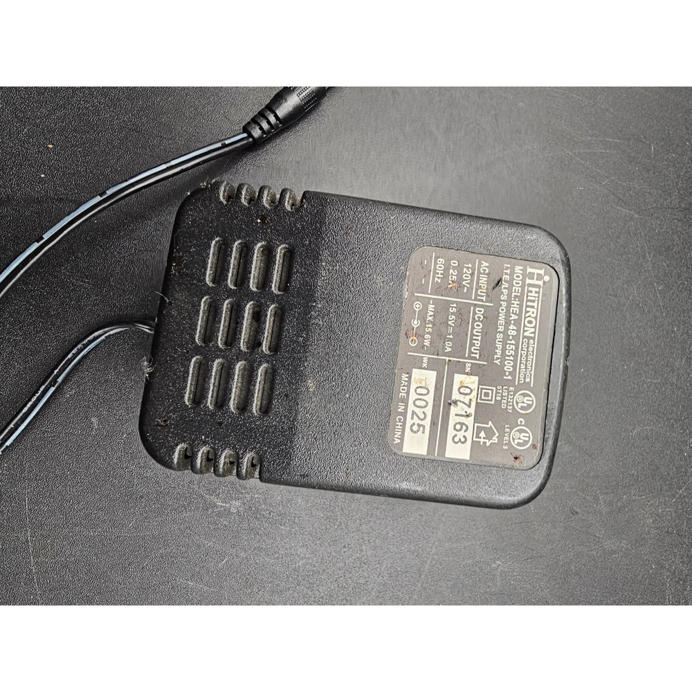 Hitron HEA-48-155100-1 AC Adapter 15.5V 1.0A 15.5W Power Supply Black 5